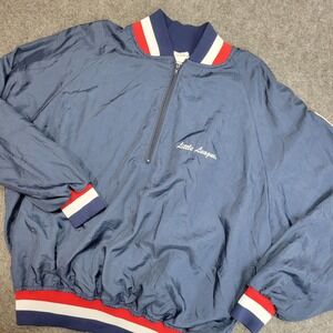 Honigs Whistle Stop Mens Half Zip Dugout Windbreaker XL Navy Blue Baseball Light